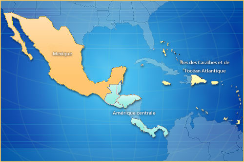 Caribbean and Mexico Map